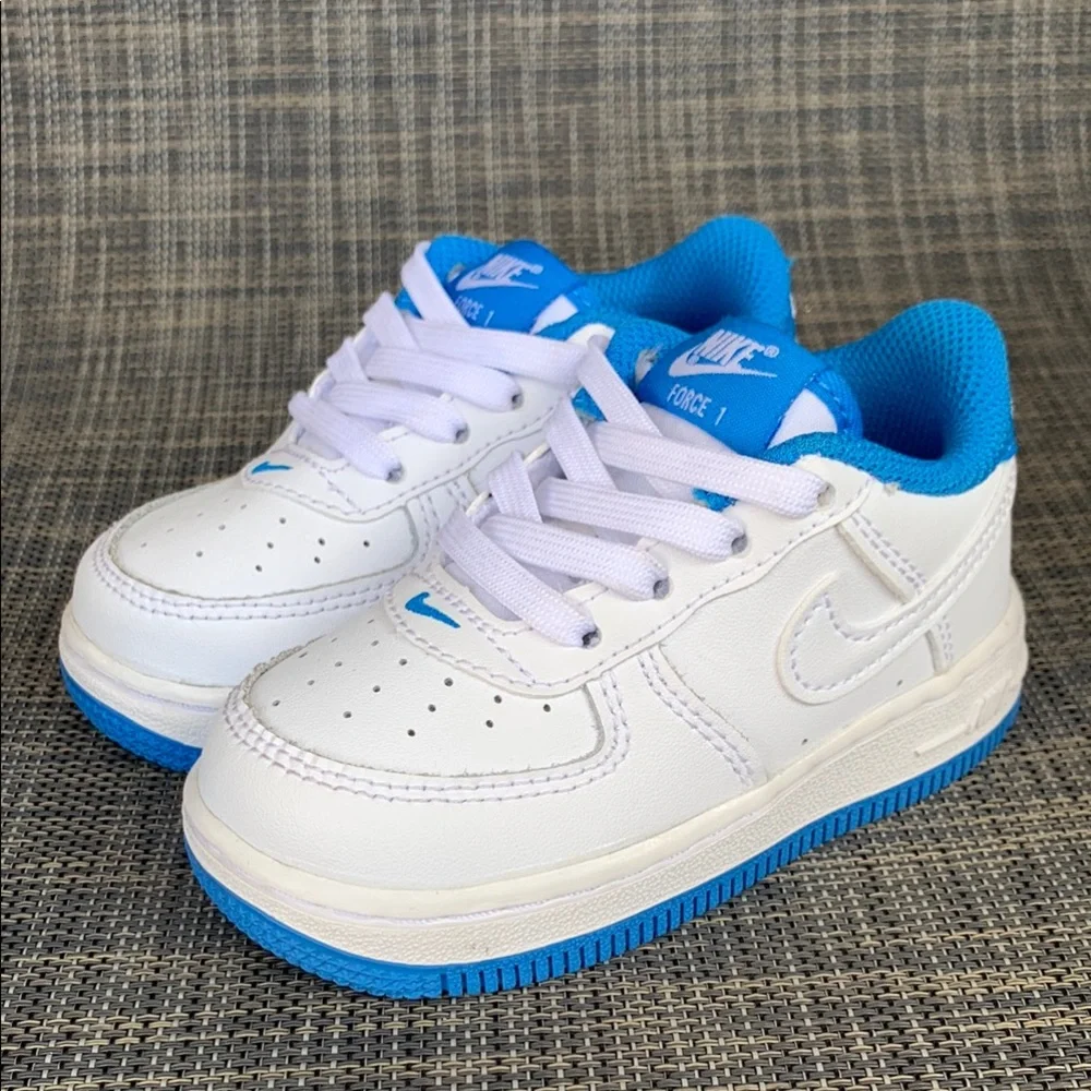 Nike Force 1 TD 'White Light Photo Blue' Sneakers Shoes unisex infant size 6